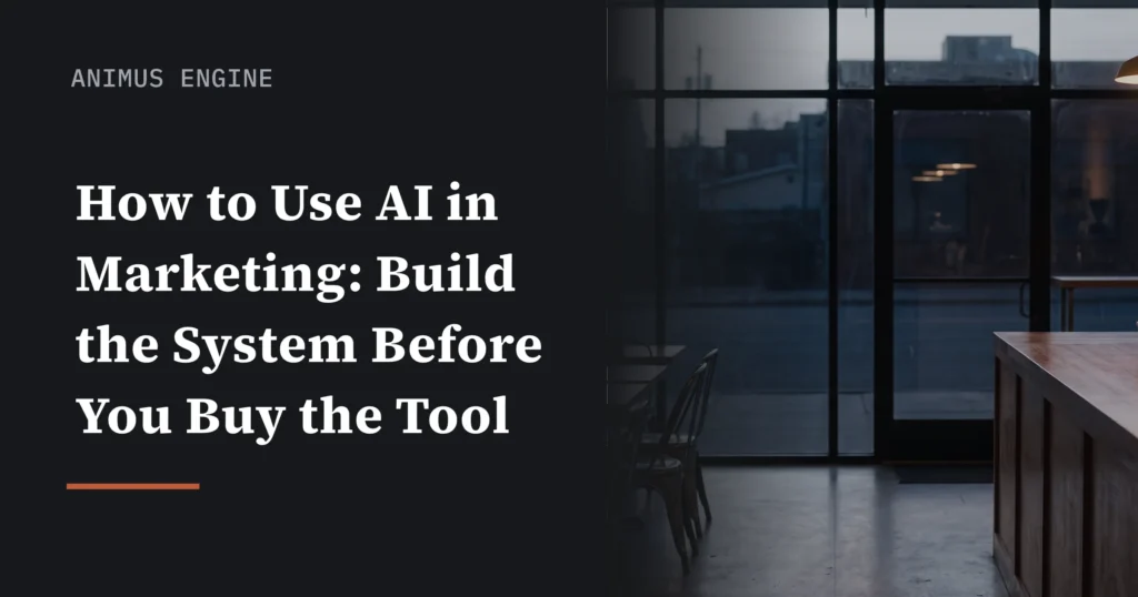 Animus Engine cover card: How to use AI in marketing